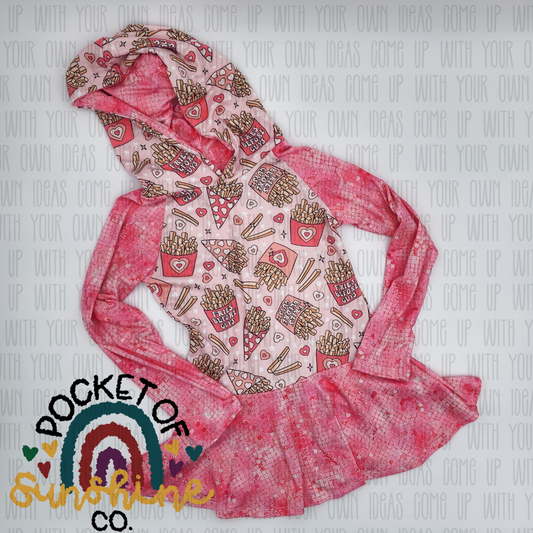 Hooded Raglan Peplum Size 7