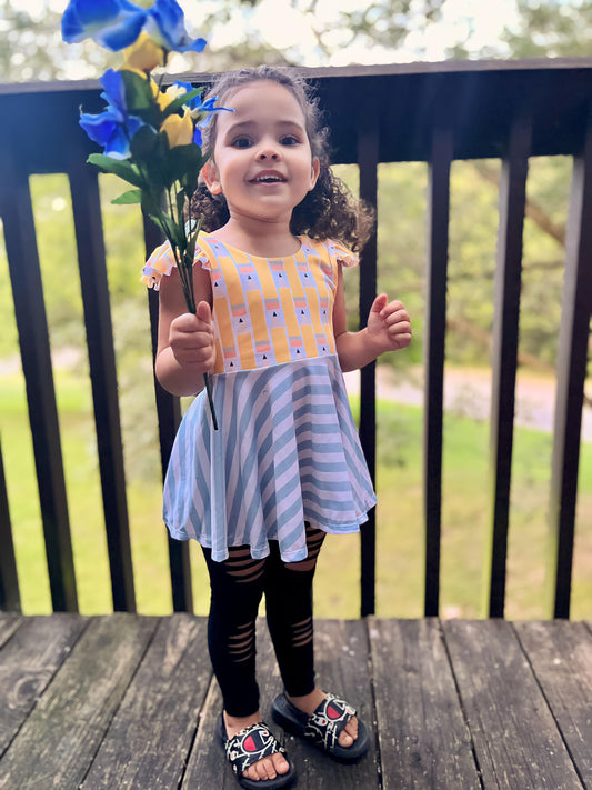 Ayda V-Back Peplum/Dress 5t-8